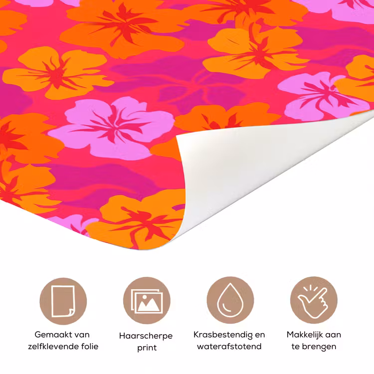 Deursticker - Zomers - Hibiscus - Kleurrijk — 3
