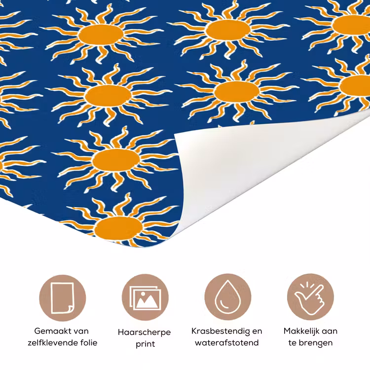 Deursticker - Zon - Patroon - Blauw — 3