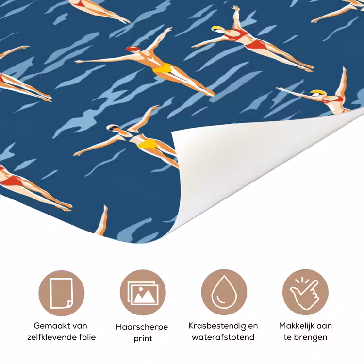 Deursticker - Zwemsters- Retro - Blauw — 3