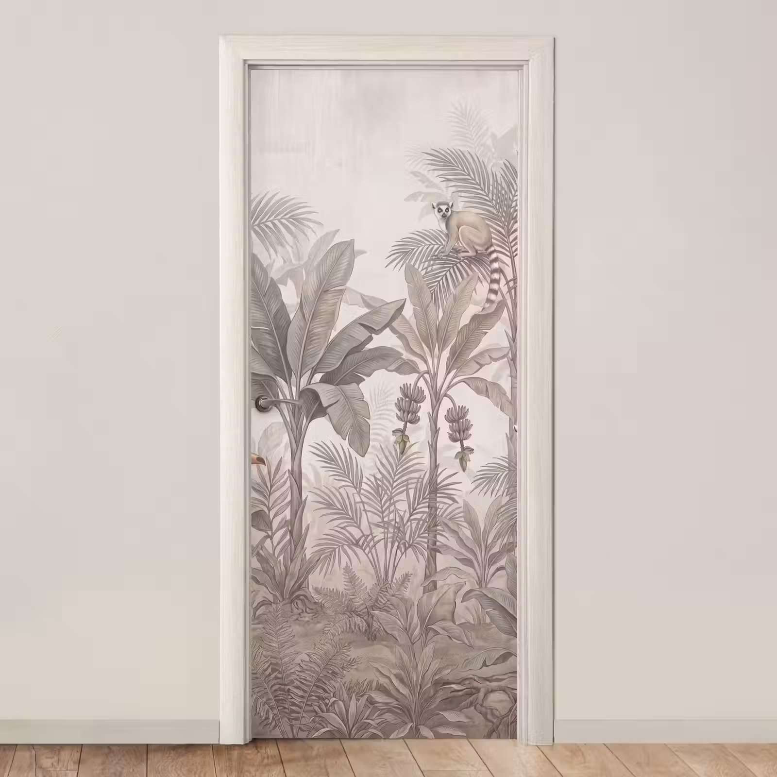 Deursticker - Natuur - Jungle - Ringstaartmaki - Bruin — 1