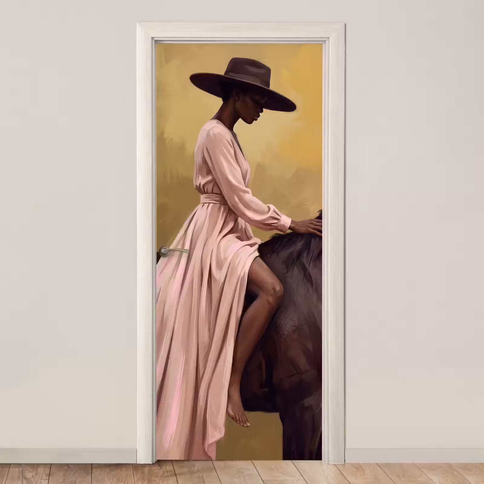 Deursticker - Paard - Klassiek - Oker — 1