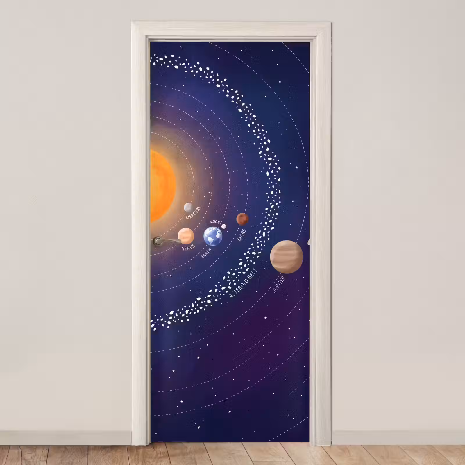 Deursticker - Planetenstelsel - Ruimte - Illustratie — 1