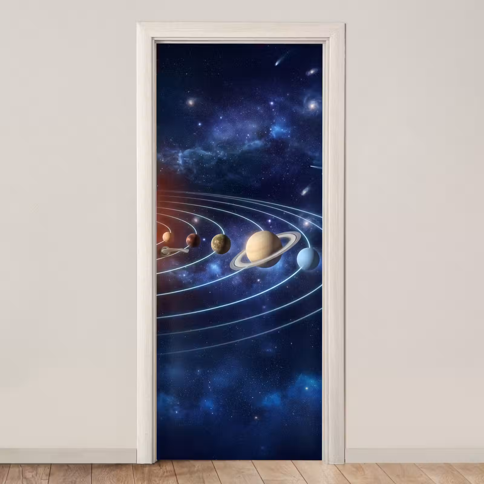 Deursticker - Ruimte - Zonnestelsel - Blauw — 1