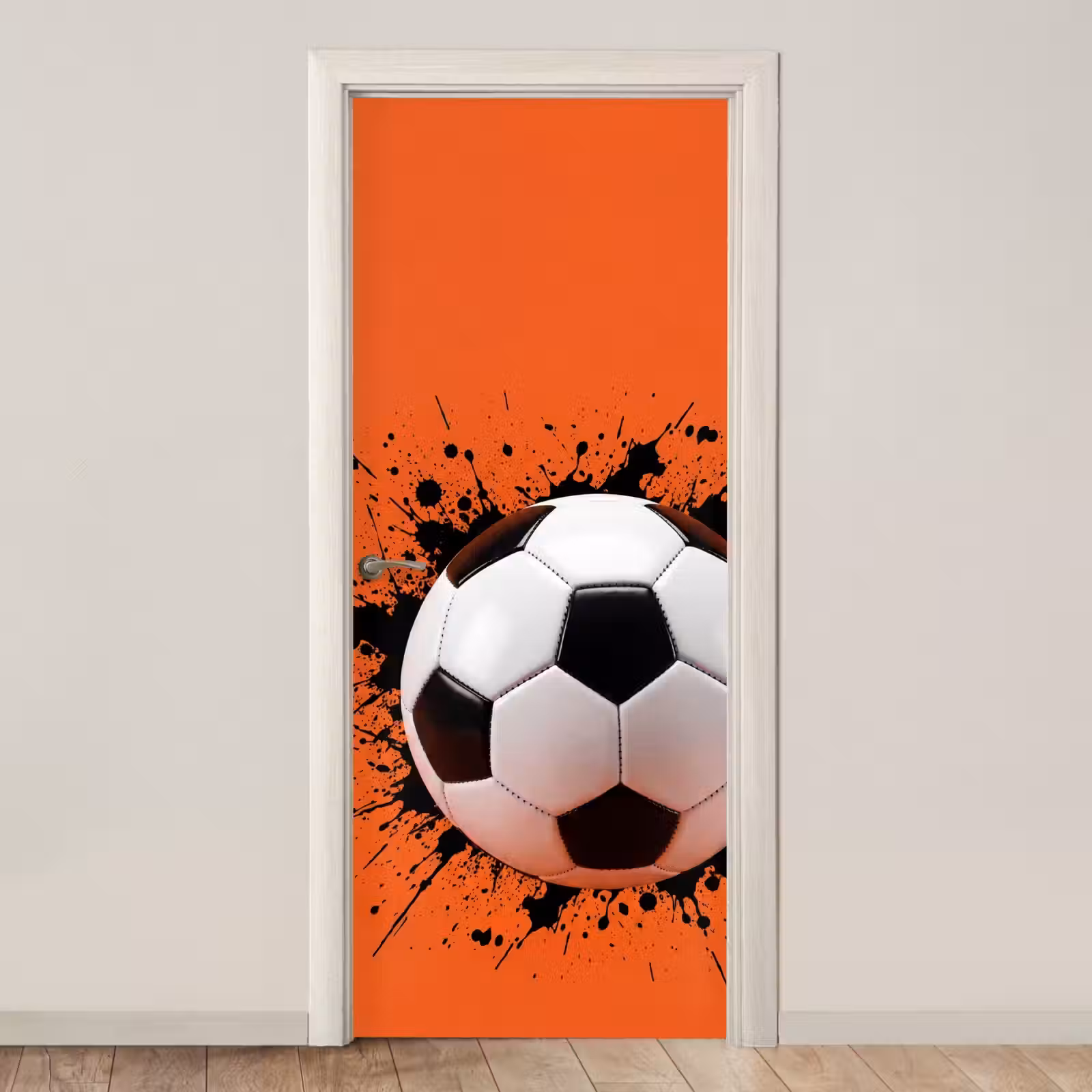 Deursticker - Voetbal - Verf - Sport - Oranje — 1
