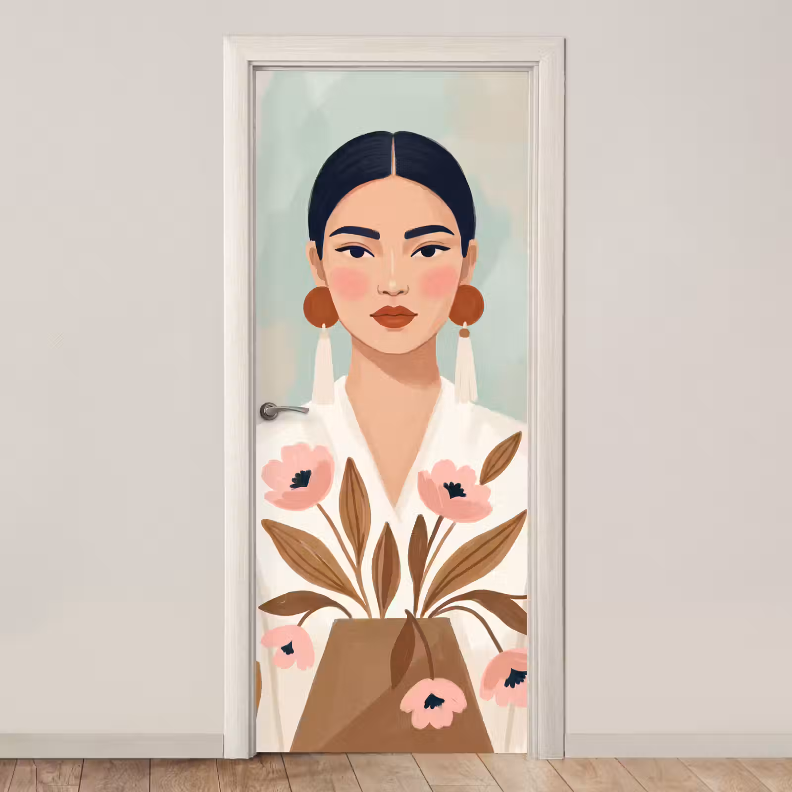 Deursticker - Vrouw - Kimono - Pastel — 1
