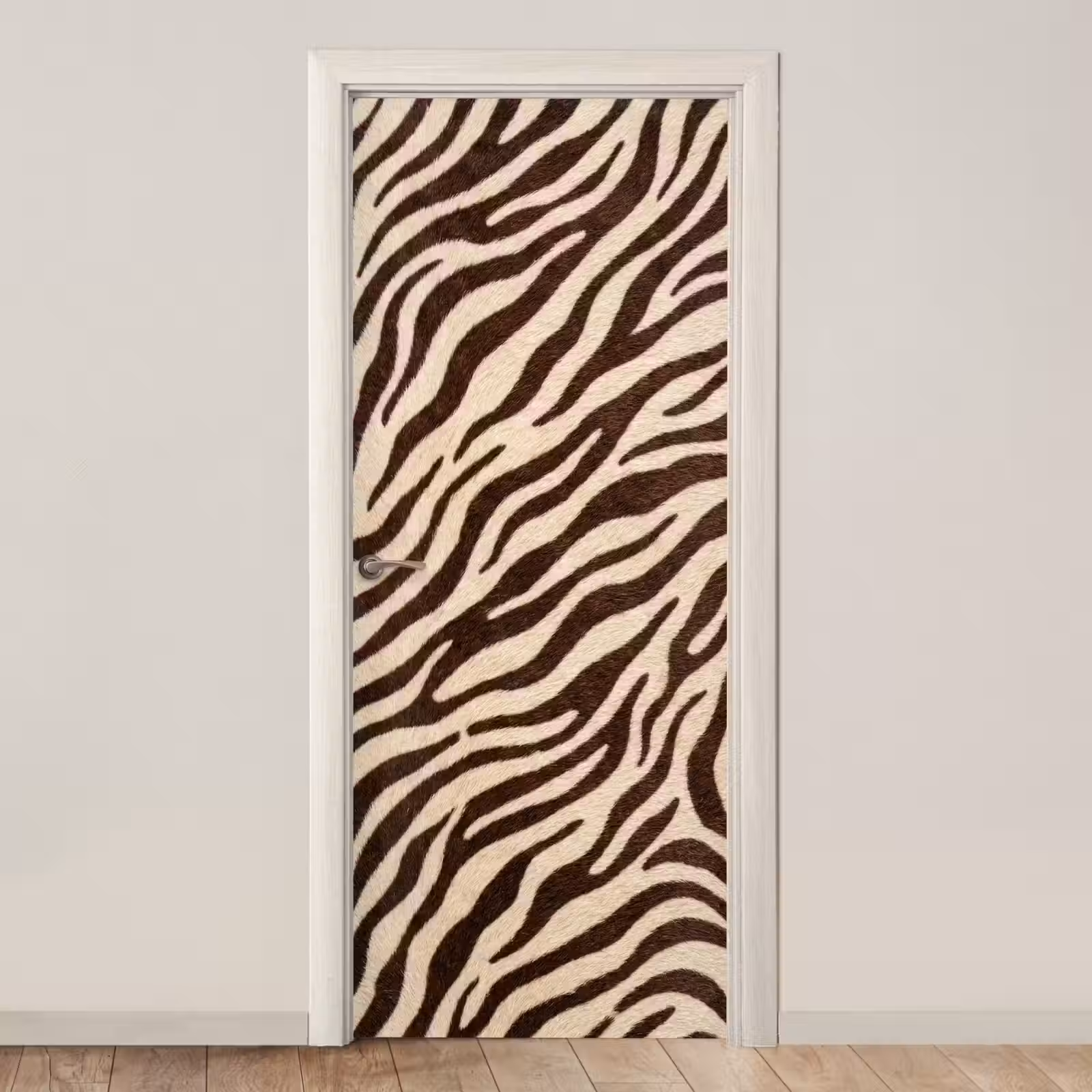 Deursticker - Zebra - Strepen - Bruin — 1