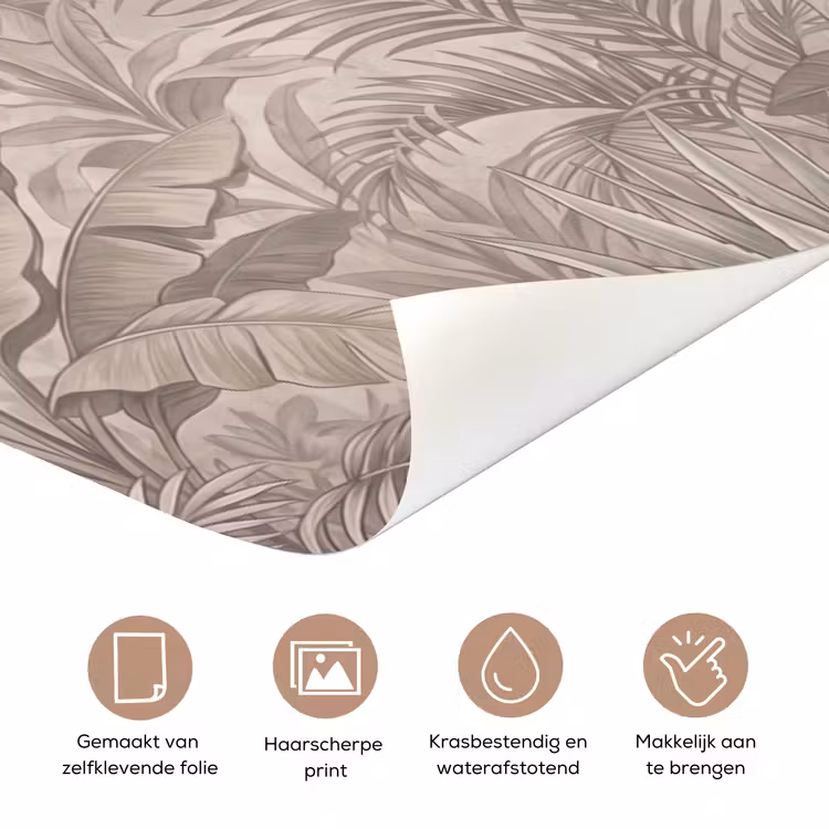 Deursticker - Jungle - Tropisch - Natuur -Vintage - Beige — 3