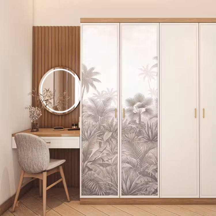 Deursticker - Jungle - Tropisch - Natuur -Vintage - Beige — 5
