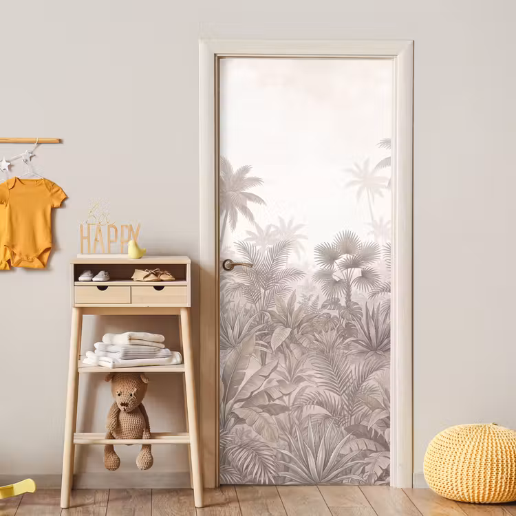 Deursticker - Jungle - Tropisch - Natuur -Vintage - Beige — 6