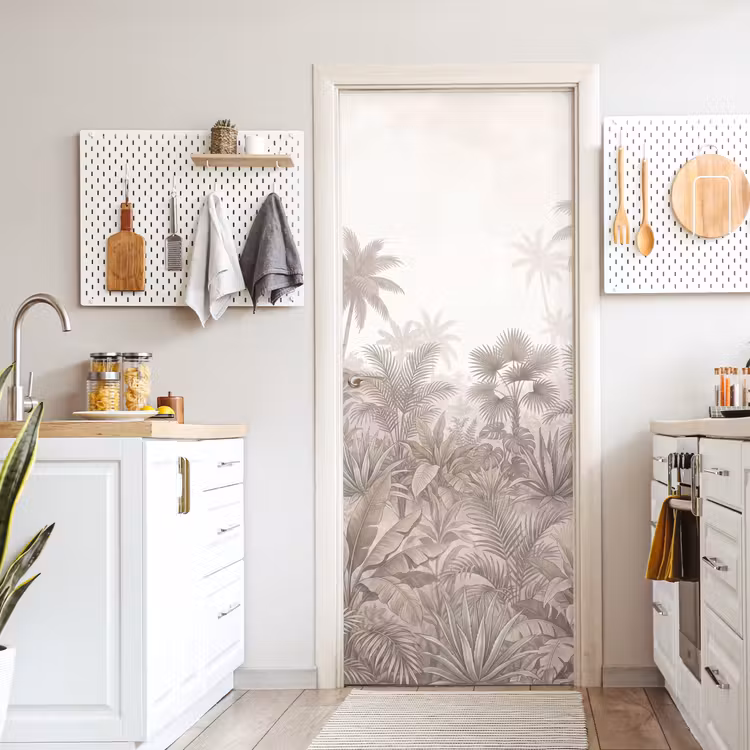 Deursticker - Jungle - Tropisch - Natuur -Vintage - Beige — 7