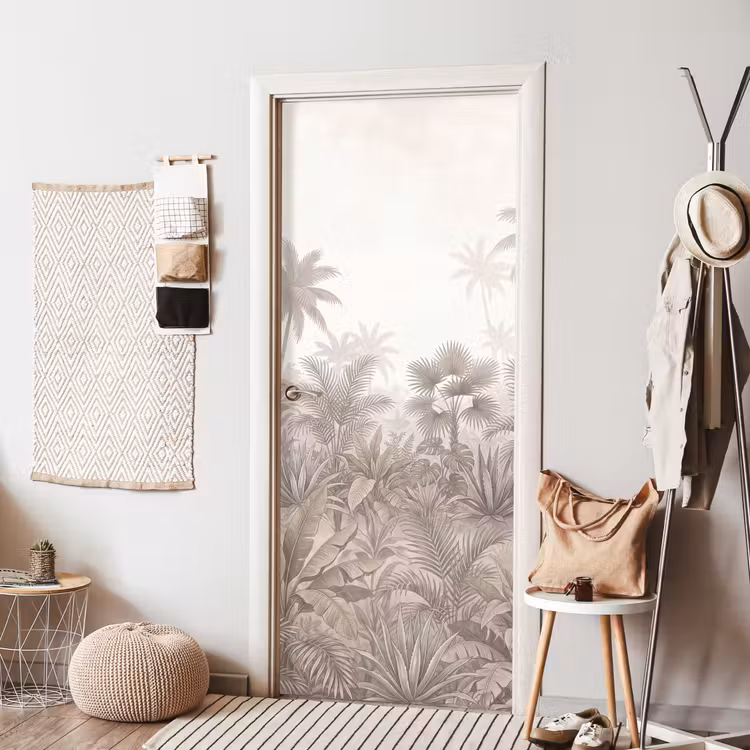 Deursticker - Jungle - Tropisch - Natuur -Vintage - Beige — 8