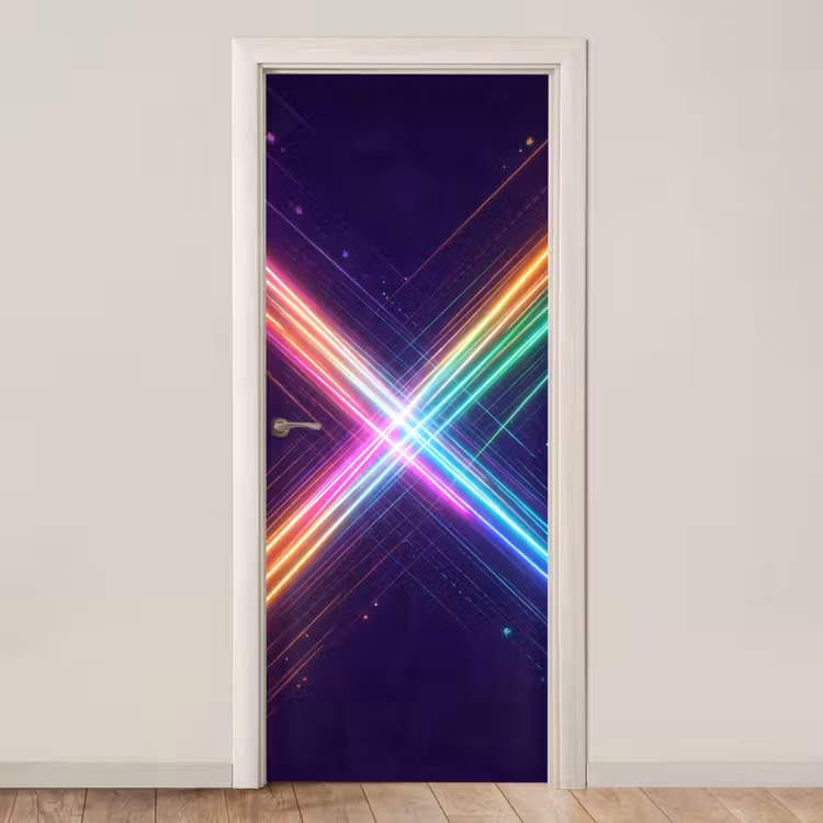 Deursticker - Kruisen - Lasterstralen - Neon — 1