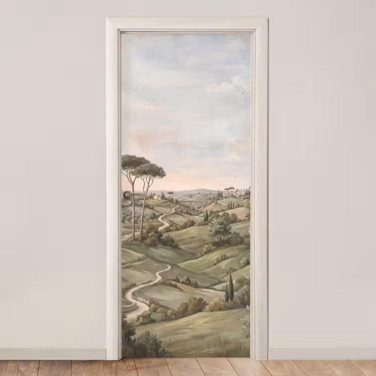 Deursticker - Landschap - Heuvels - Zandpad - Groen — 1
