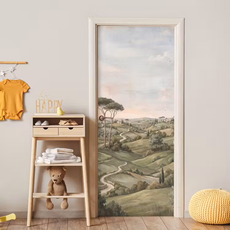 Deursticker - Landschap - Heuvels - Zandpad - Groen — 6