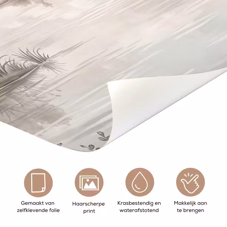 Deursticker - Landschap - Water - Natuur - Sepia — 3