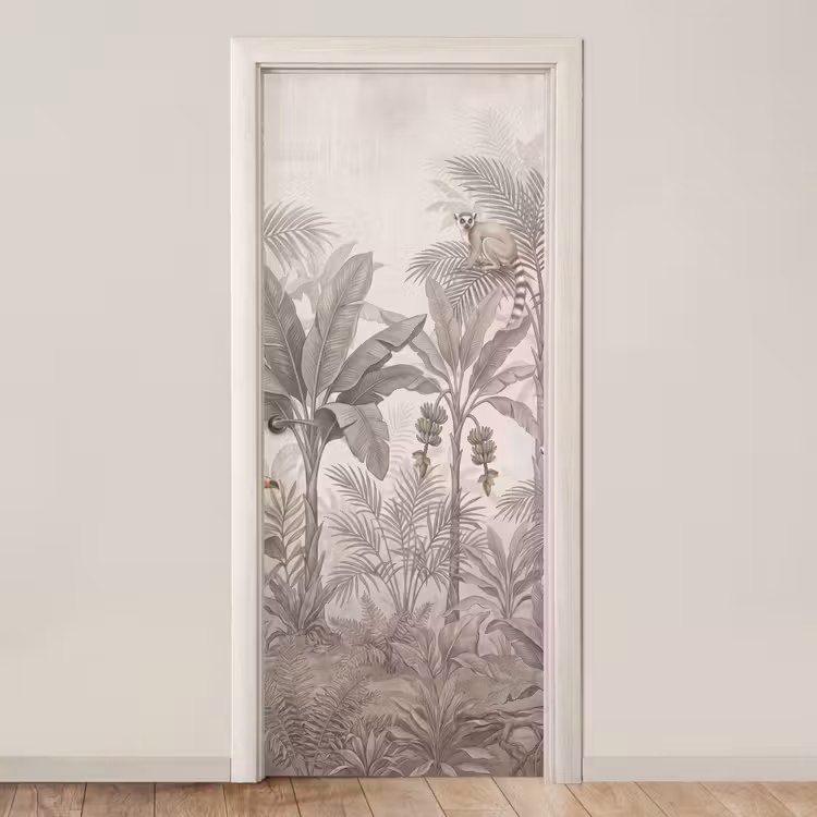 Deursticker - Natuur - Jungle - Ringstaartmaki - Bruin — 1