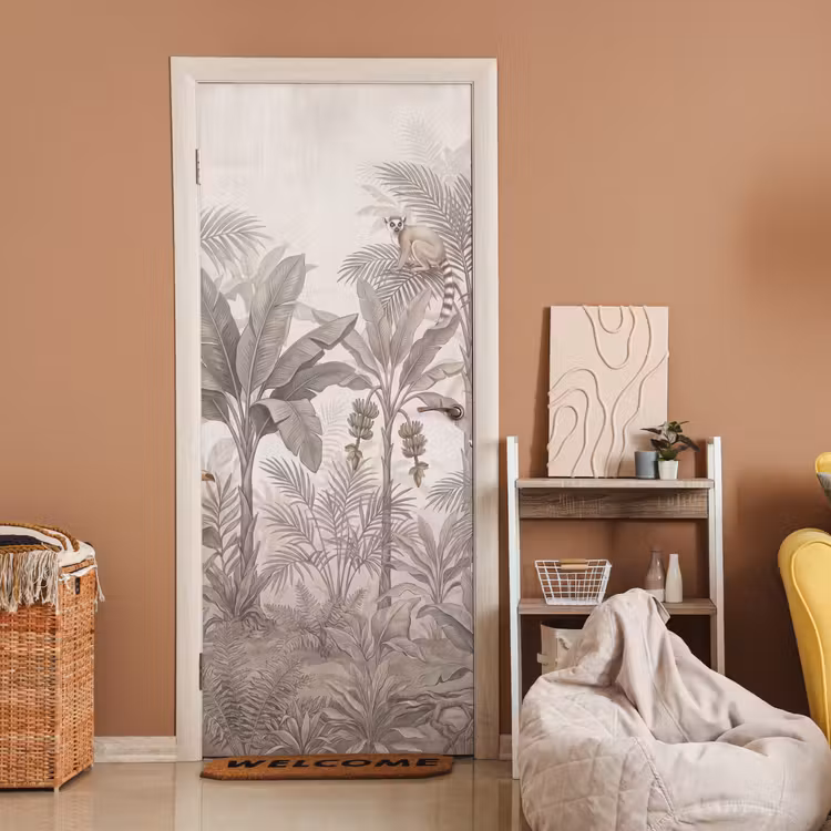 Deursticker - Natuur - Jungle - Ringstaartmaki - Bruin — 2