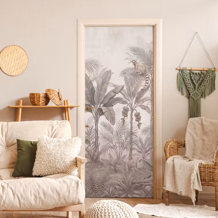 Deursticker - Natuur - Jungle - Ringstaartmaki - Bruin — 4