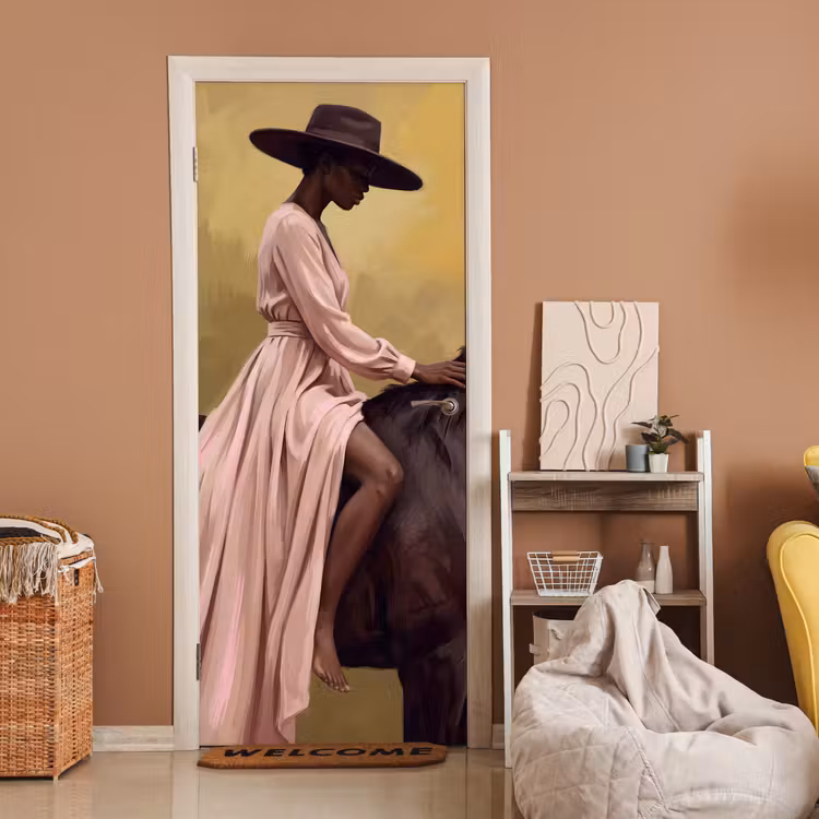 Deursticker - Paard - Klassiek - Oker — 2