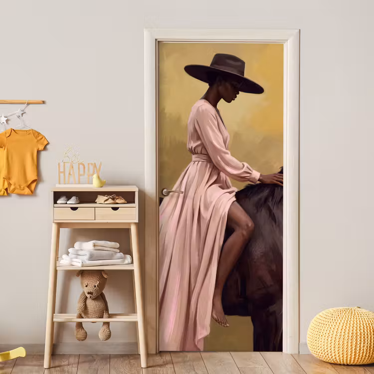 Deursticker - Paard - Klassiek - Oker — 6