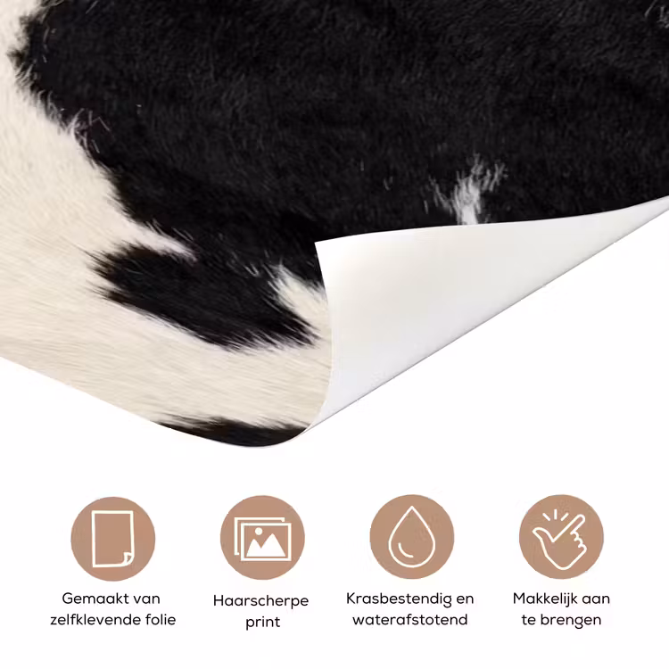 Deursticker - Patroon - Vacht - Zwart - Wit — 3