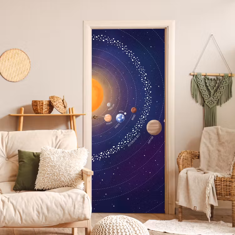 Deursticker - Planetenstelsel - Ruimte - Illustratie — 4