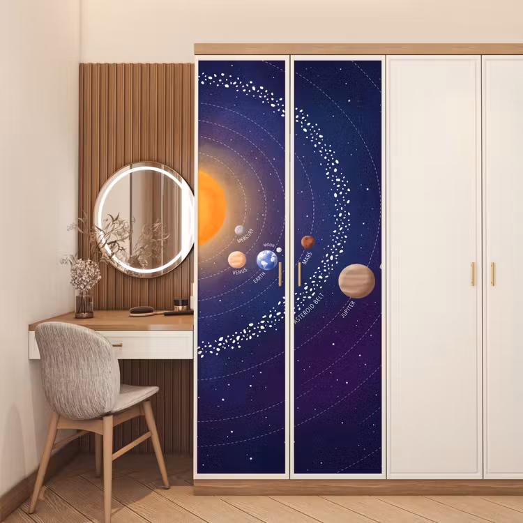 Deursticker - Planetenstelsel - Ruimte - Illustratie — 5