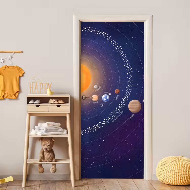 Deursticker - Planetenstelsel - Ruimte - Illustratie — 6