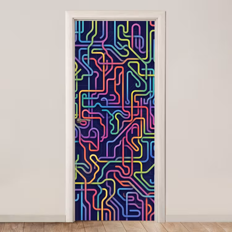 Deursticker - Retro - Abstract - Neon — 1