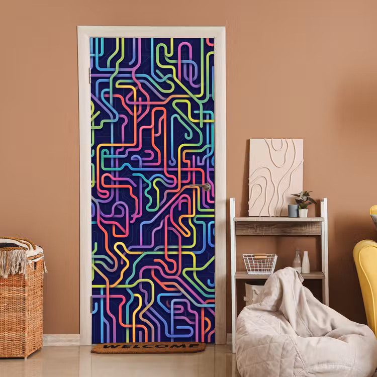 Deursticker - Retro - Abstract - Neon — 2
