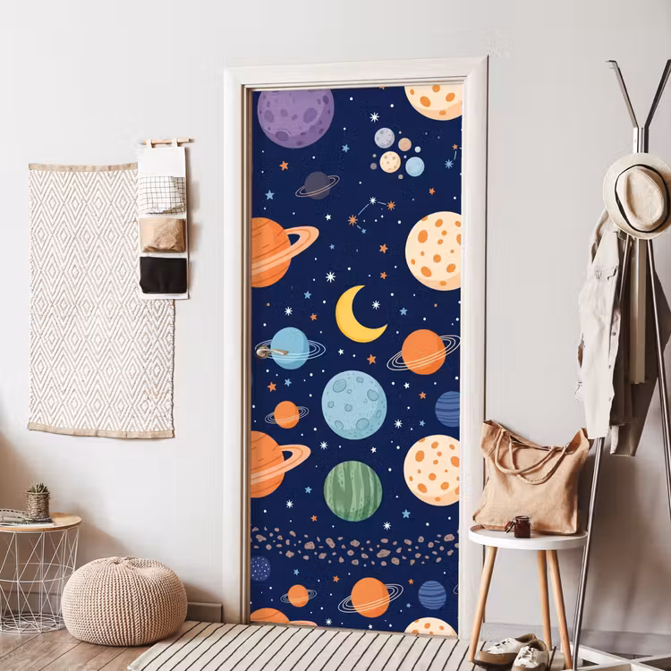Deursticker - Ruimte - Planeten - Kleurrijk — 8