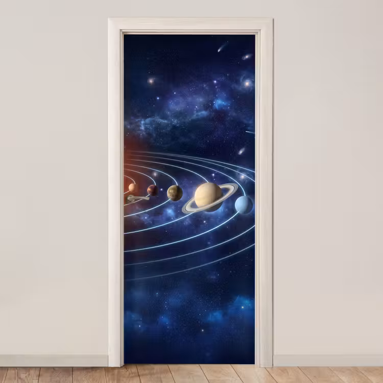 Deursticker - Ruimte - Zonnestelsel - Blauw — 1