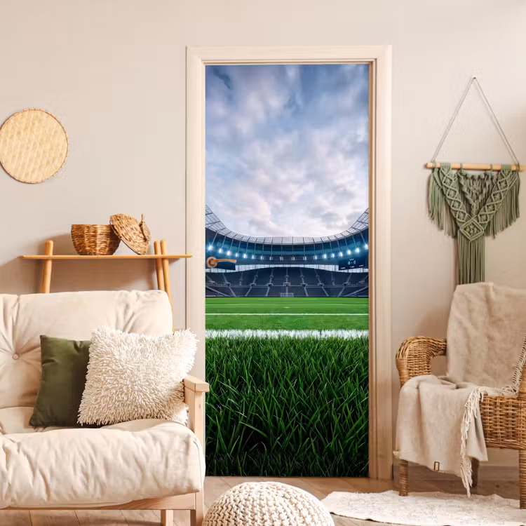 Deursticker - Voetbal - Stadion - Sport - Groen — 4