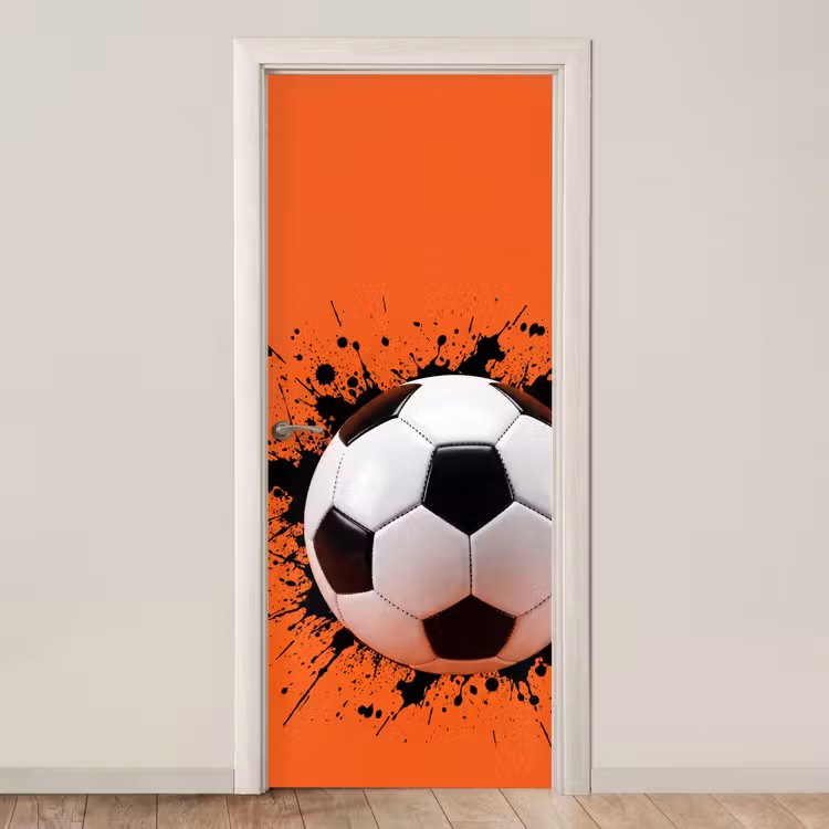 Deursticker - Voetbal - Verf - Sport - Oranje — 1