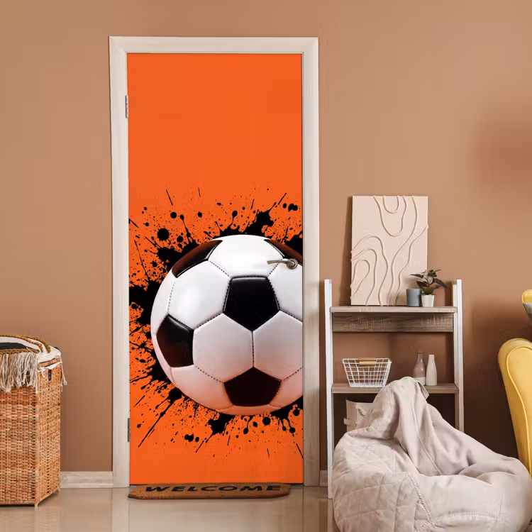 Deursticker - Voetbal - Verf - Sport - Oranje — 2