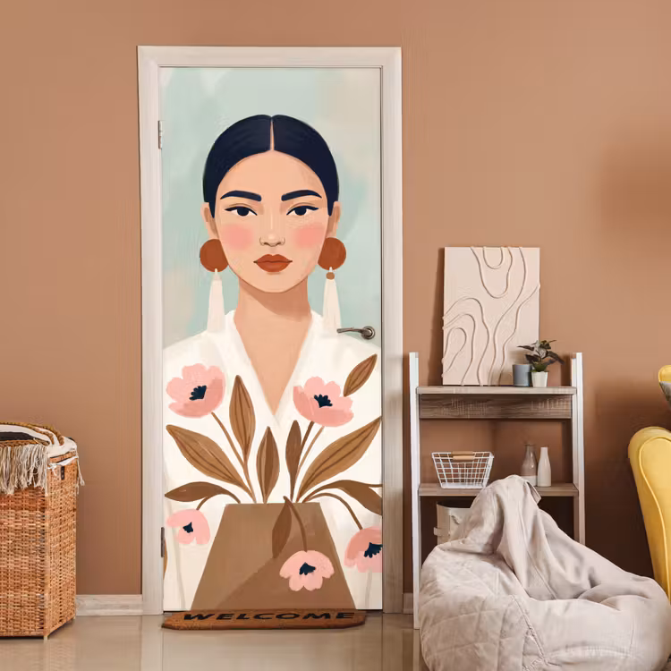 Deursticker - Vrouw - Kimono - Pastel — 2