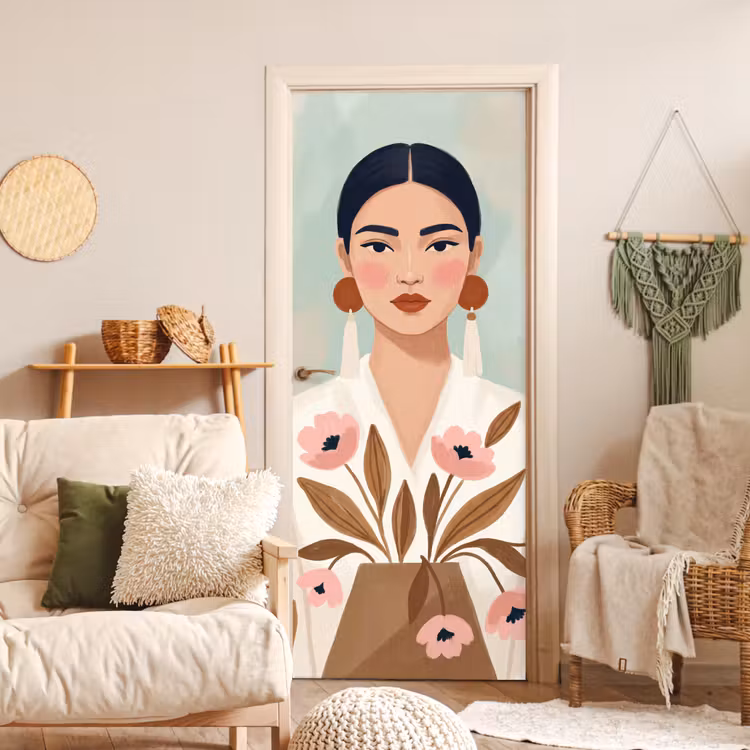 Deursticker - Vrouw - Kimono - Pastel — 4