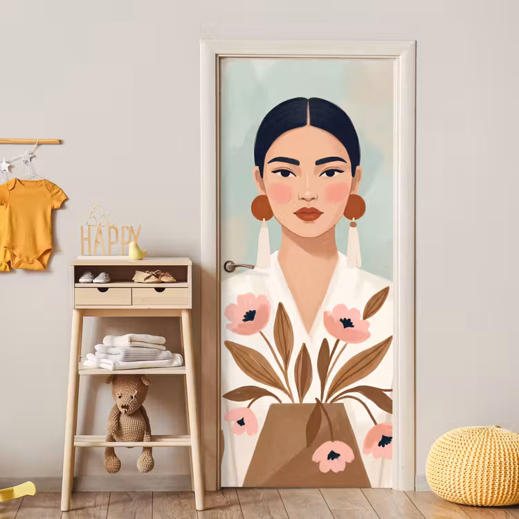 Deursticker - Vrouw - Kimono - Pastel — 6