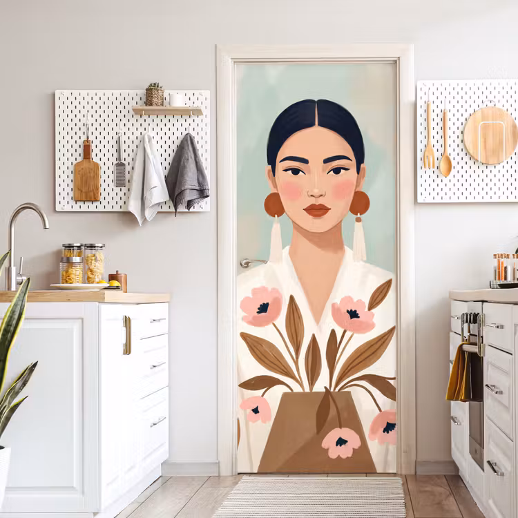 Deursticker - Vrouw - Kimono - Pastel — 7