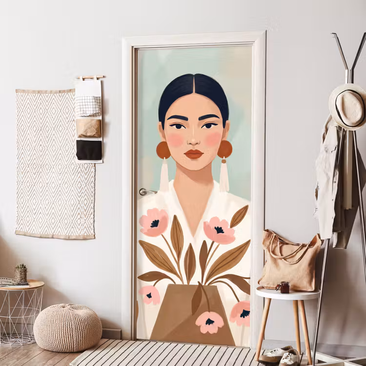 Deursticker - Vrouw - Kimono - Pastel — 8