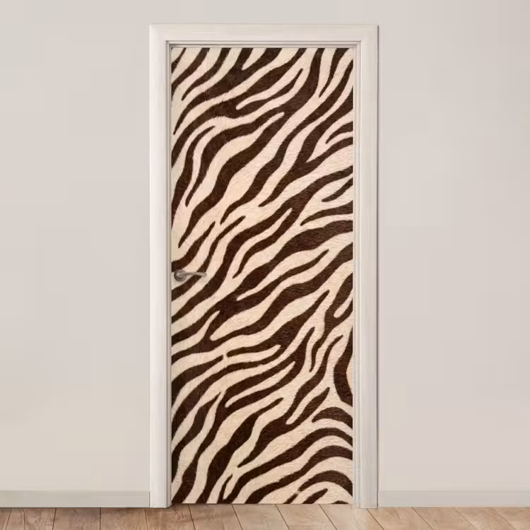 Deursticker - Zebra - Strepen - Bruin — 1