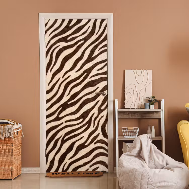 Deursticker - Zebra - Strepen - Bruin — 2