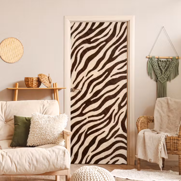 Deursticker - Zebra - Strepen - Bruin — 4