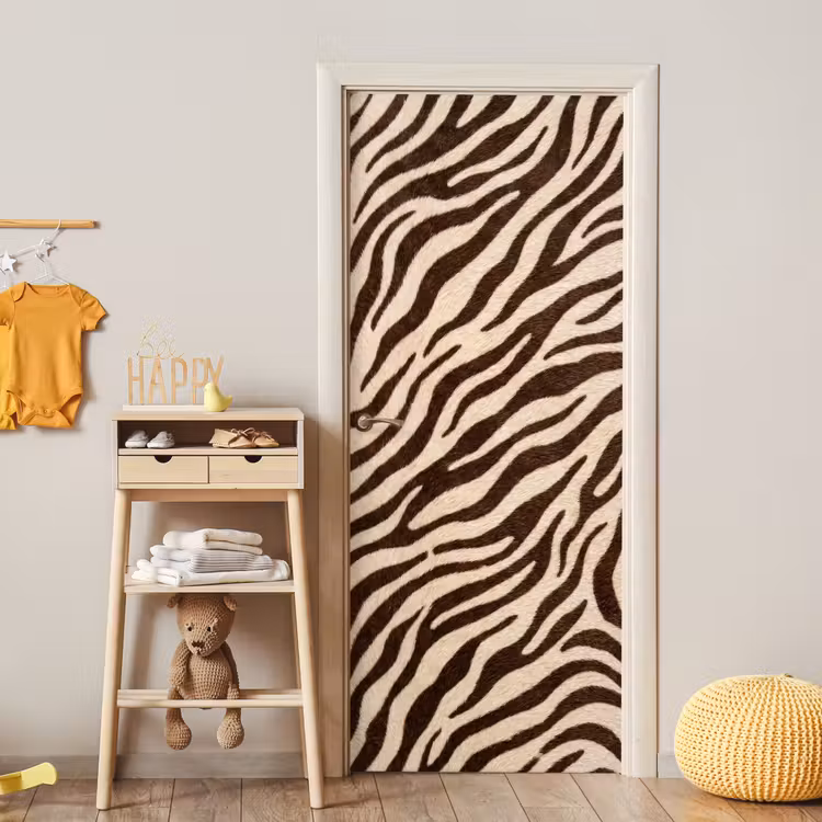 Deursticker - Zebra - Strepen - Bruin — 6