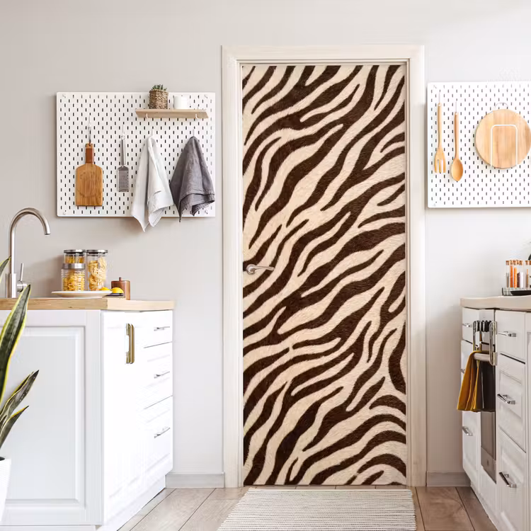 Deursticker - Zebra - Strepen - Bruin — 7