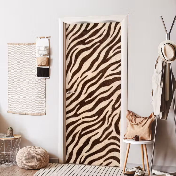 Deursticker - Zebra - Strepen - Bruin — 8