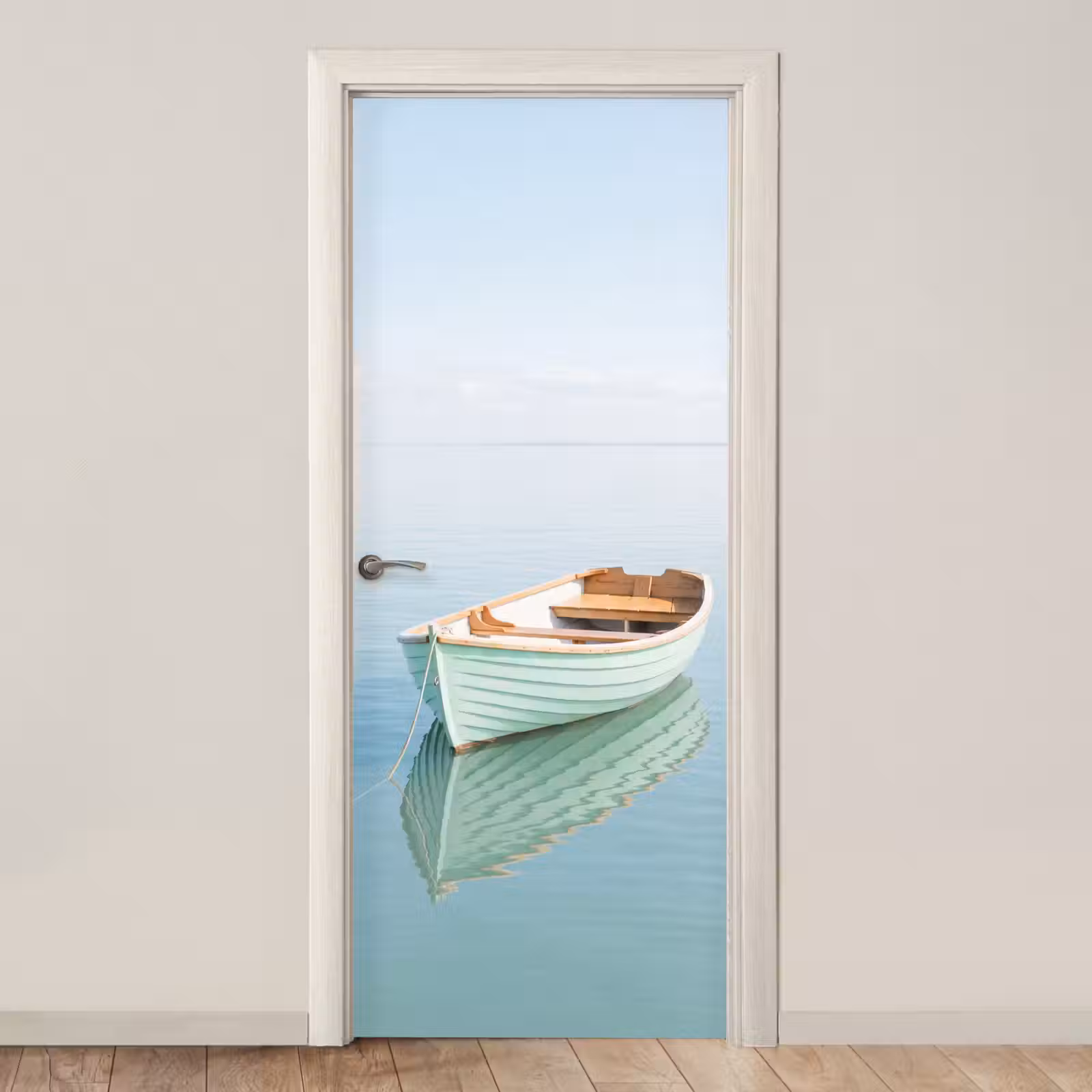 Deursticker - Minimalistisch - Boot - Zee — 1