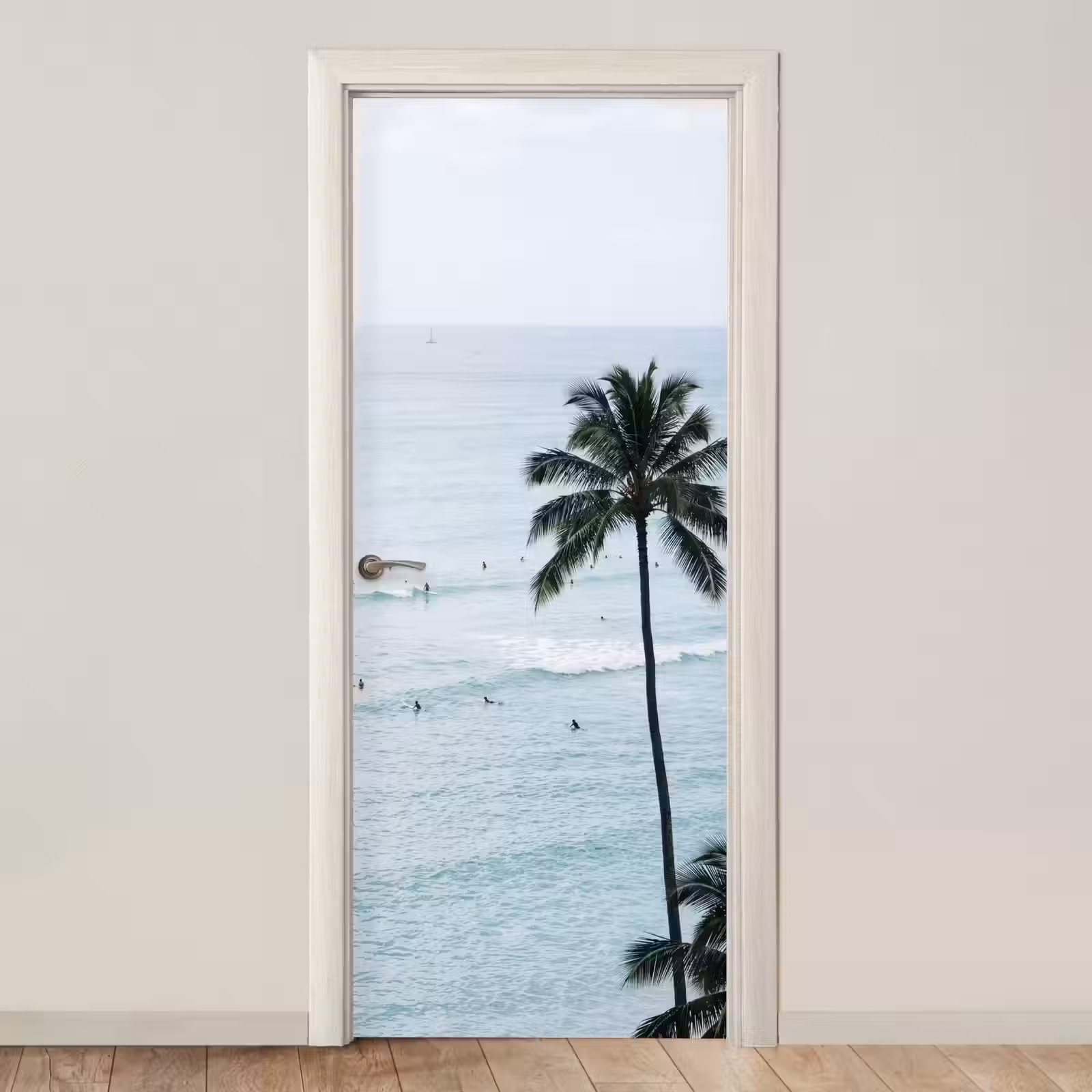 Deursticker - Oceaan - Palmbomen - Surfers — 1