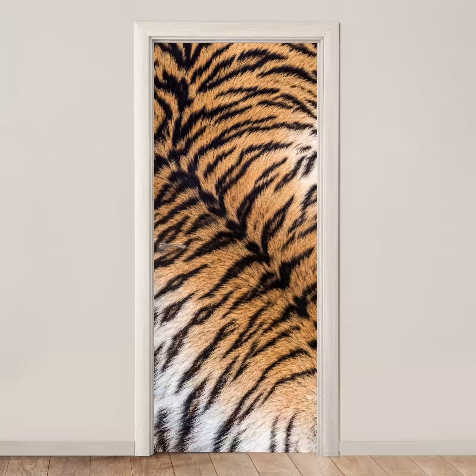 Deursticker - Realistisch - Tijgervacht - Zwart — 1