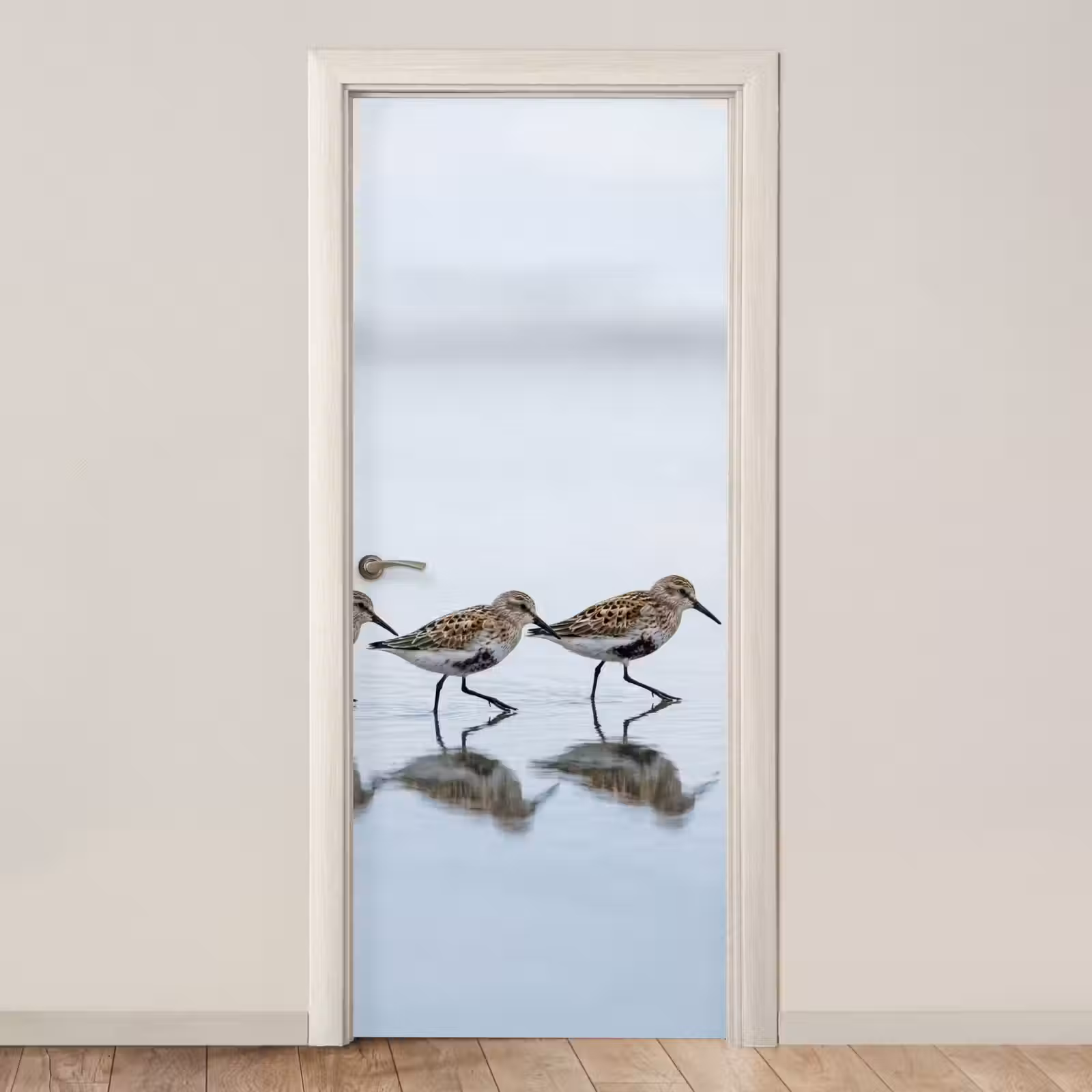 Deursticker - Vogels - Water - Grijs — 1